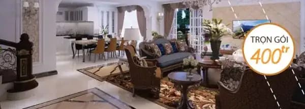Gói nội thất hoàn thiện 400 triệu đồng - Không gian đẳng cấp, giá cả phải chăng