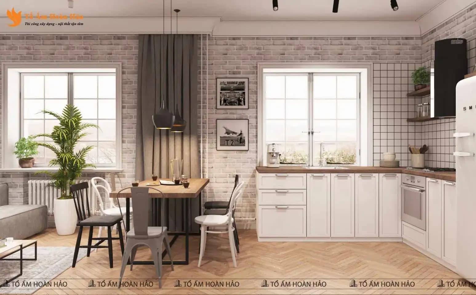 NGẮM NHÌN THIẾT KẾ NỘI THẤT CĂN HỘ 95M2, 1PN – PHONG CÁCH RUSTIC MỘC MẠC, TỰ NHIÊN