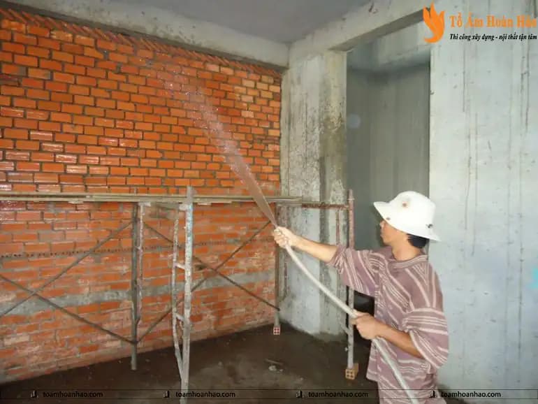 Không gian trong giai đoạn thi công phần thô