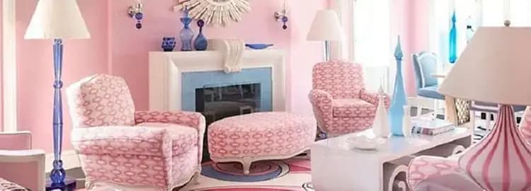 Bất ngờ với thiết kế nội thất phòng khách hiện đại gam hồng