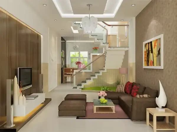 thiết kế nội thất phòng khách nhà ống