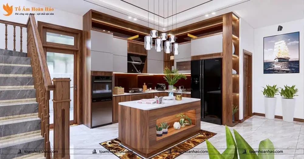 nội thất biệt thự gỗ óc chó