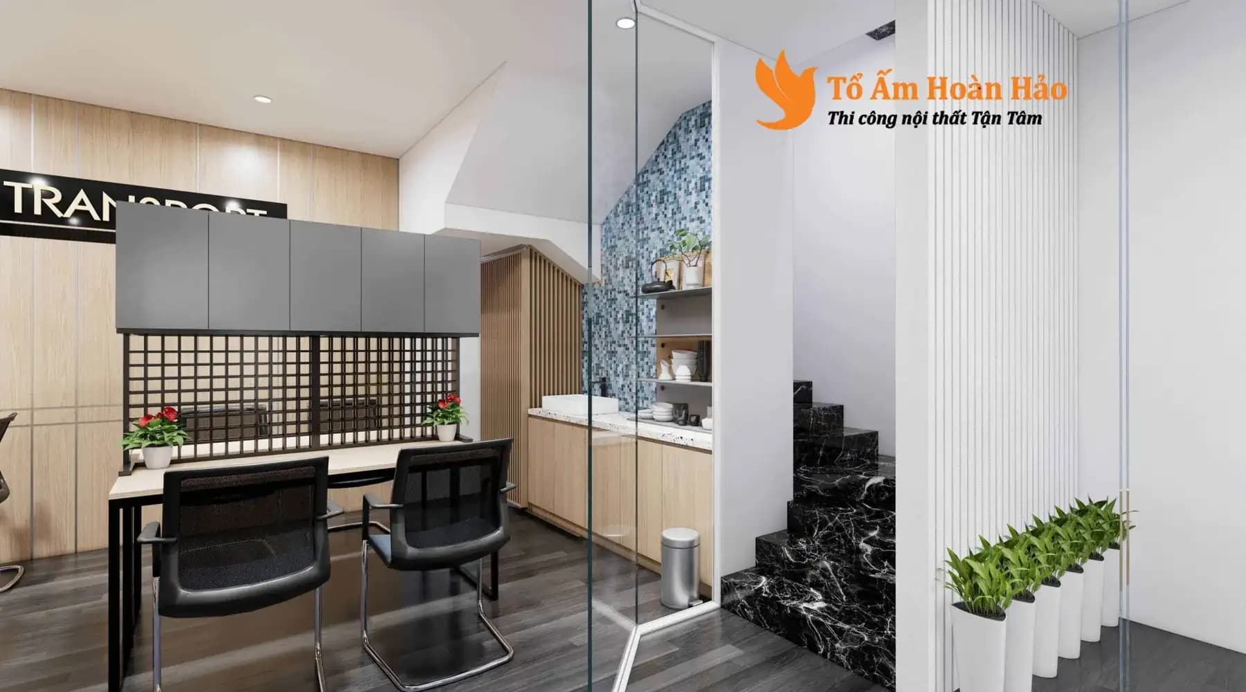 Dự Án : Thiết kế nội thất văn phòng 120m2 – Công ty Navitransport Việt Nam – TP. Hồ Chí Minh.