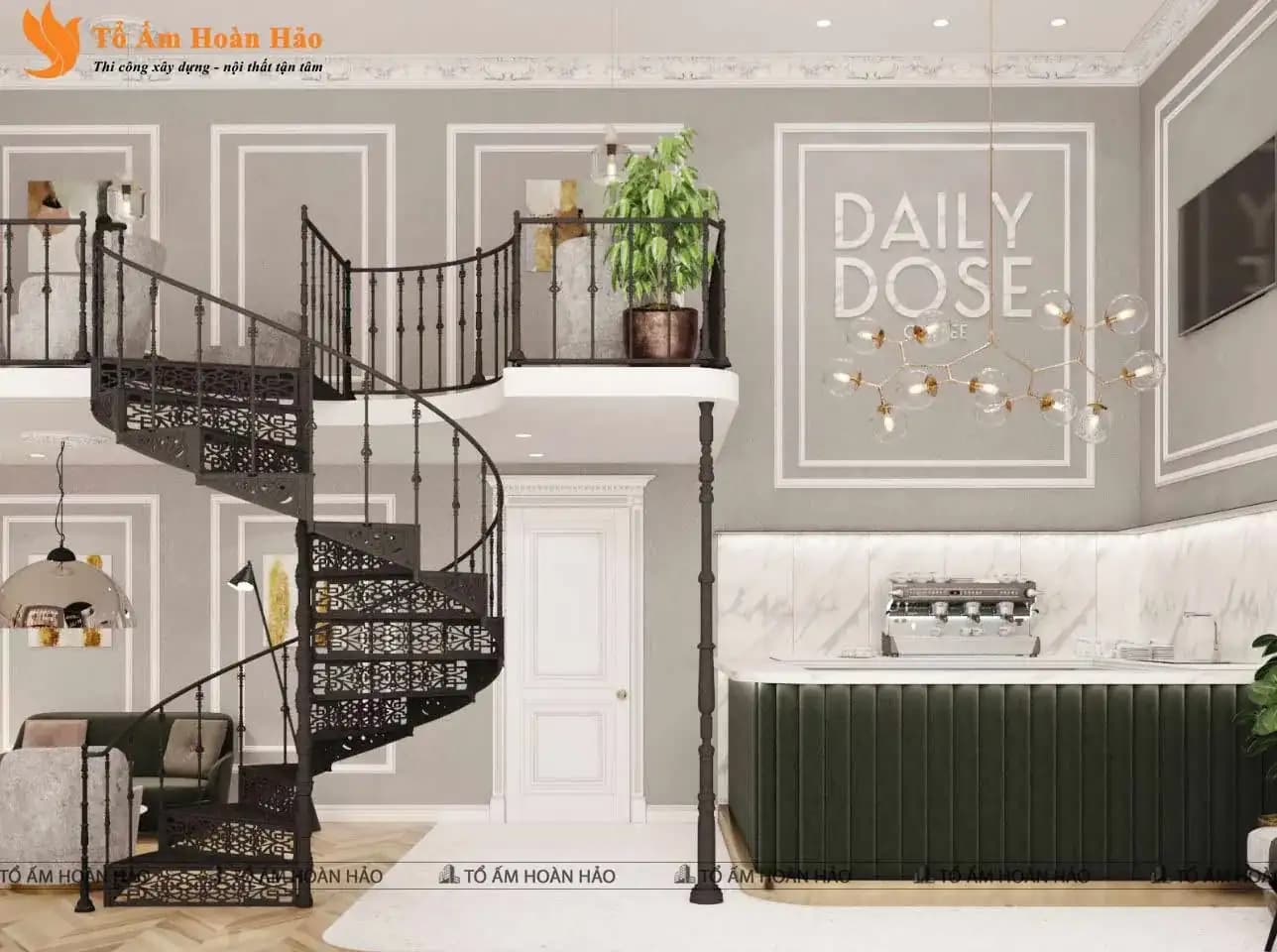 THIẾT KẾ QUÁN CÀ PHÊ PHONG CÁCH CHÂU ÂU – DAILY DOSE 240M2