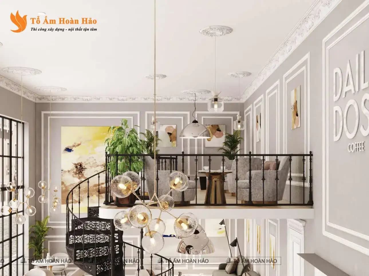 THIẾT KẾ QUÁN CÀ PHÊ PHONG CÁCH CHÂU ÂU – DAILY DOSE 240M2