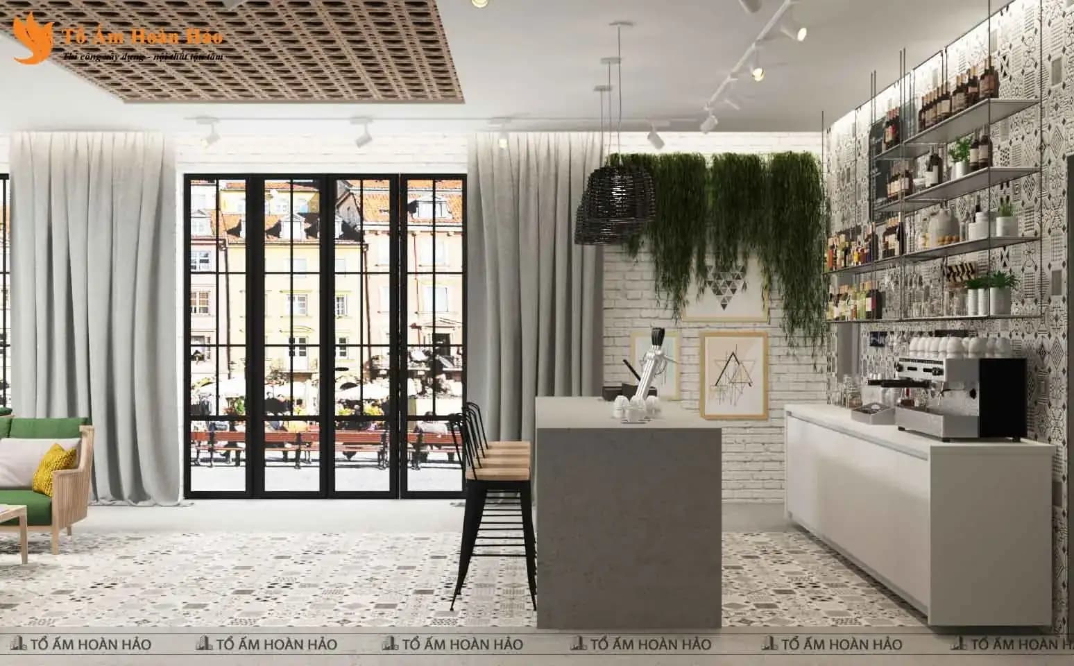 CHIÊM NGƯỠNG THIẾT KẾ QUÁN CÀ PHÊ 120M2 PHONG CÁCH TROPICAL XANH MÁT – SHOHA COFFEE
