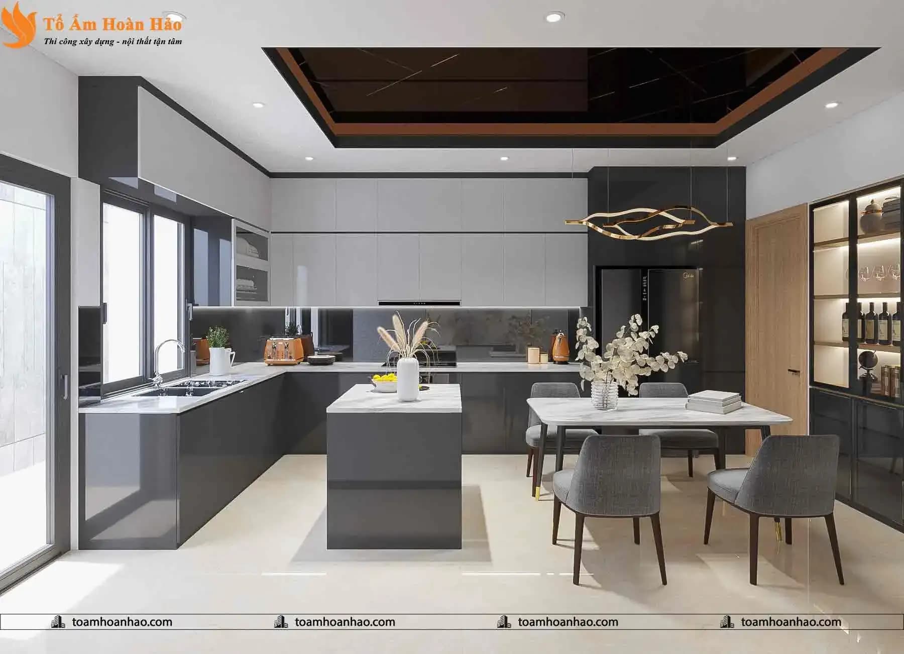 thiết kế nhà bếp đẹp sang trọng, hiện đại