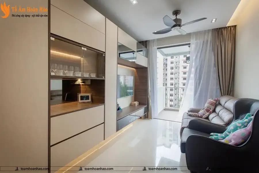 KINH NGHIỆM THIẾT KẾ NỘI THẤT PHÒNG KHÁCH CHUNG CƯ NHỎ MÀ TIỆN NGHI 2022