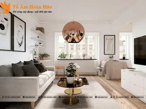 KINH NGHIỆM THIẾT KẾ NỘI THẤT PHÒNG KHÁCH CHUNG CƯ NHỎ MÀ TIỆN NGHI 2022