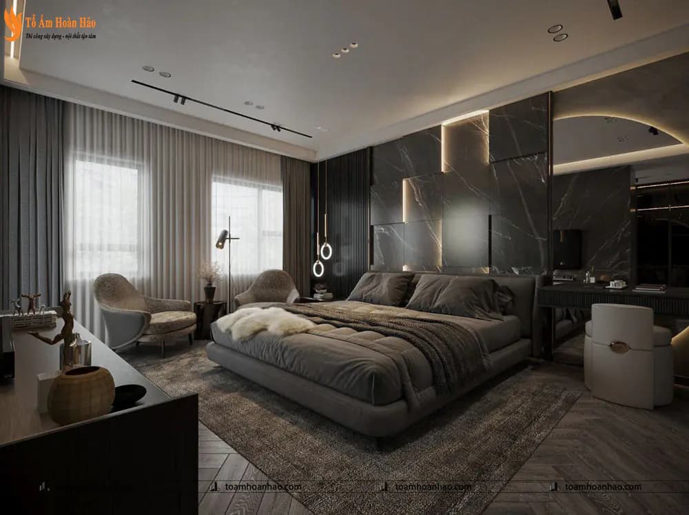 Phối cảnh 49 – 10+ MẪU THIẾT KẾ NỘI THẤT PHÒNG NGỦ LUXURY SANG CHẢNH VÀ THỜI THƯỢNG