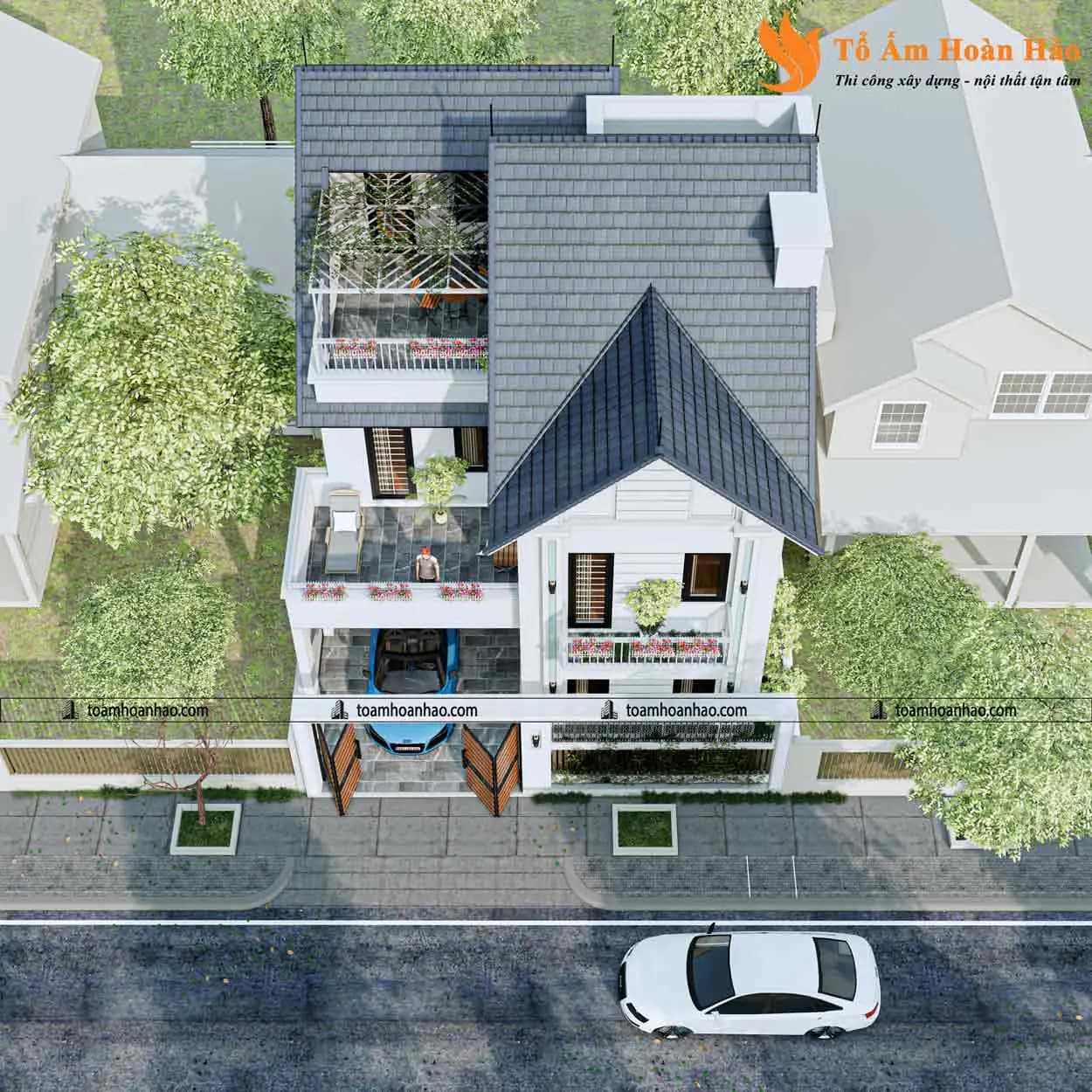Phối cảnh 05 – THIẾT KẾ BIỆT THỰ ĐẸP MÁI THÁI 2 TẦNG