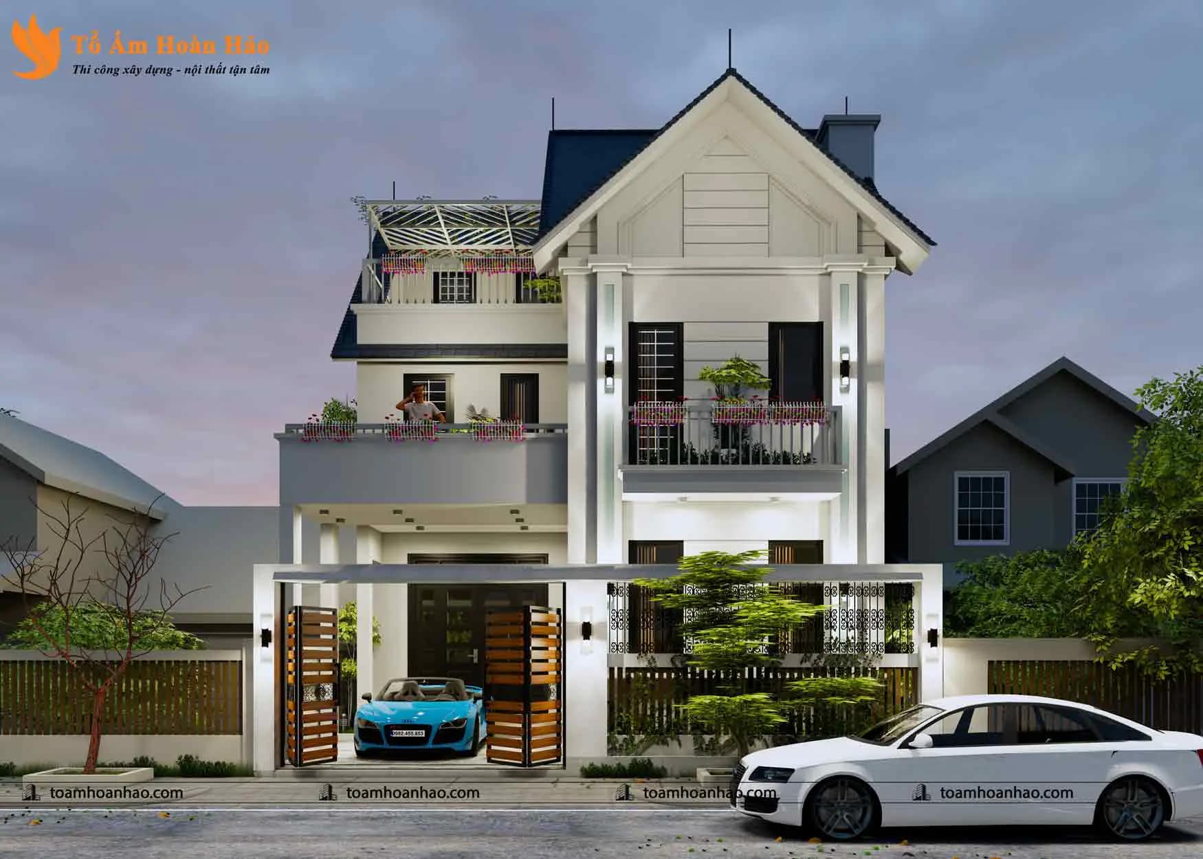 Phối cảnh 07 – THIẾT KẾ BIỆT THỰ ĐẸP MÁI THÁI 2 TẦNG