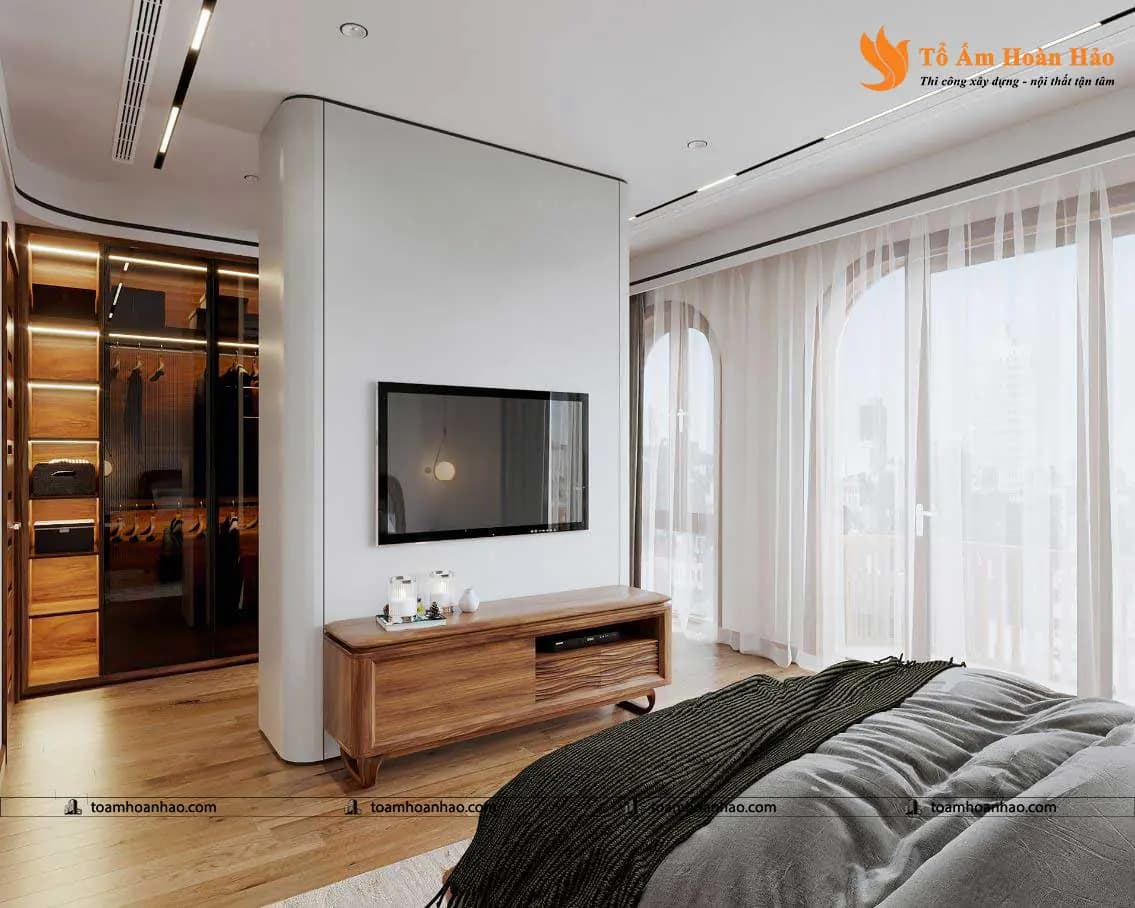 Phối cảnh 25 – THIẾT KẾ BIỆT THỰ ĐẸP 3 TẦNG- NỘI THẤT GỖ ÓC CHÓ TÂN CỔ ĐIỂN SANG TRỌNG