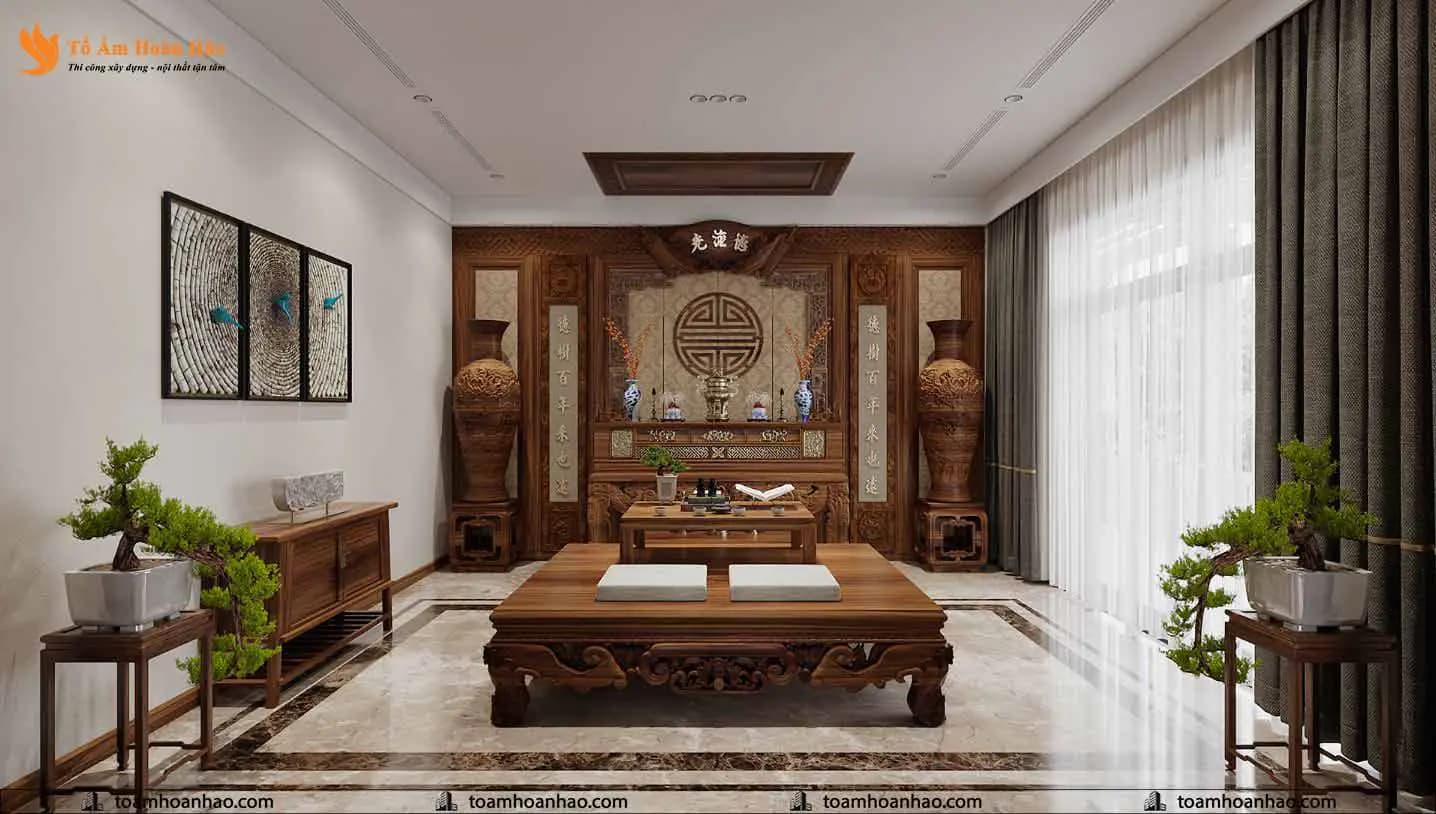 Phối cảnh 29 – THIẾT KẾ BIỆT THỰ ĐẸP 3 TẦNG- NỘI THẤT GỖ ÓC CHÓ TÂN CỔ ĐIỂN SANG TRỌNG