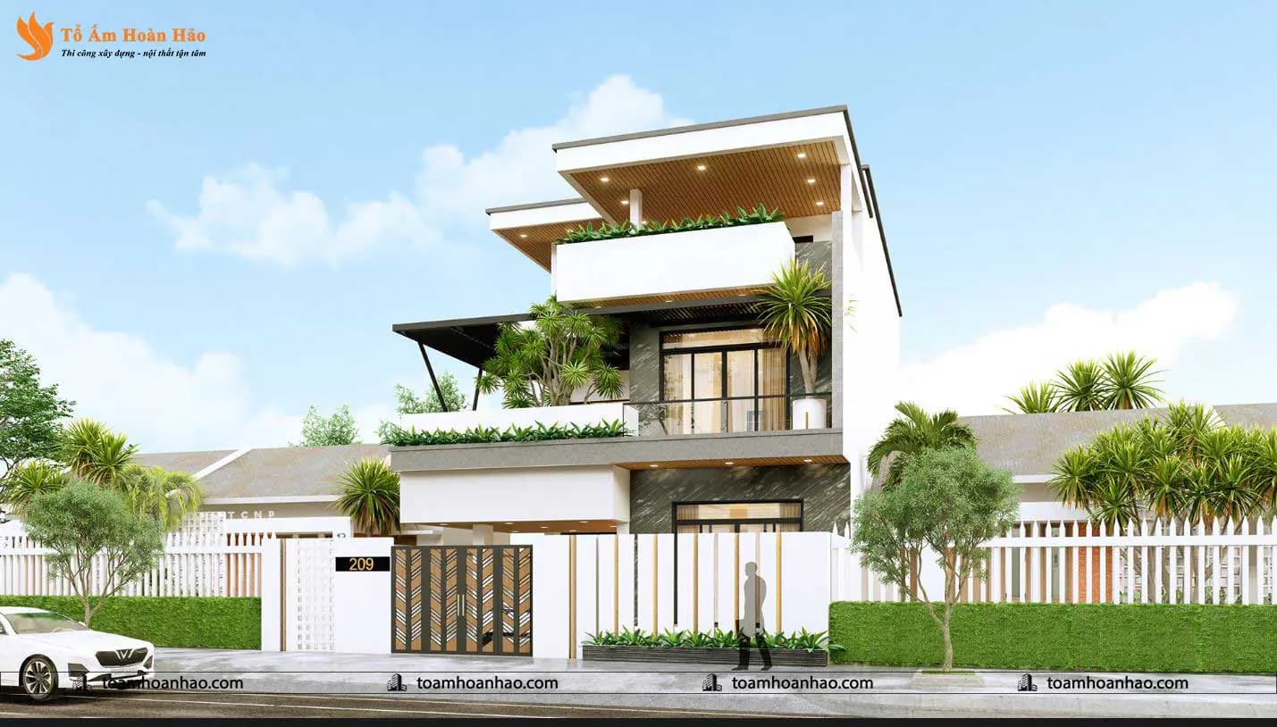 Phối cảnh 03 – THIẾT KẾ NHÀ PHỐ, BIỆT THỰ – THÀNH PHỐ HỒ CHÍ MINH 12Mx27.5M, HIỆN ĐẠI 3 TẦNG ĐẸP