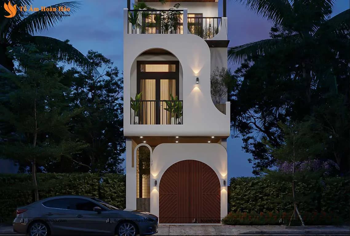 Phối cảnh 06 – THIẾT KẾ NHÀ PHỐ – THÀNH PHỐ HỒ CHÍ MINH 5x16M, 3 TẦNG GAM MÀU TRẮNG TINH TẾ ẤN TƯỢNG