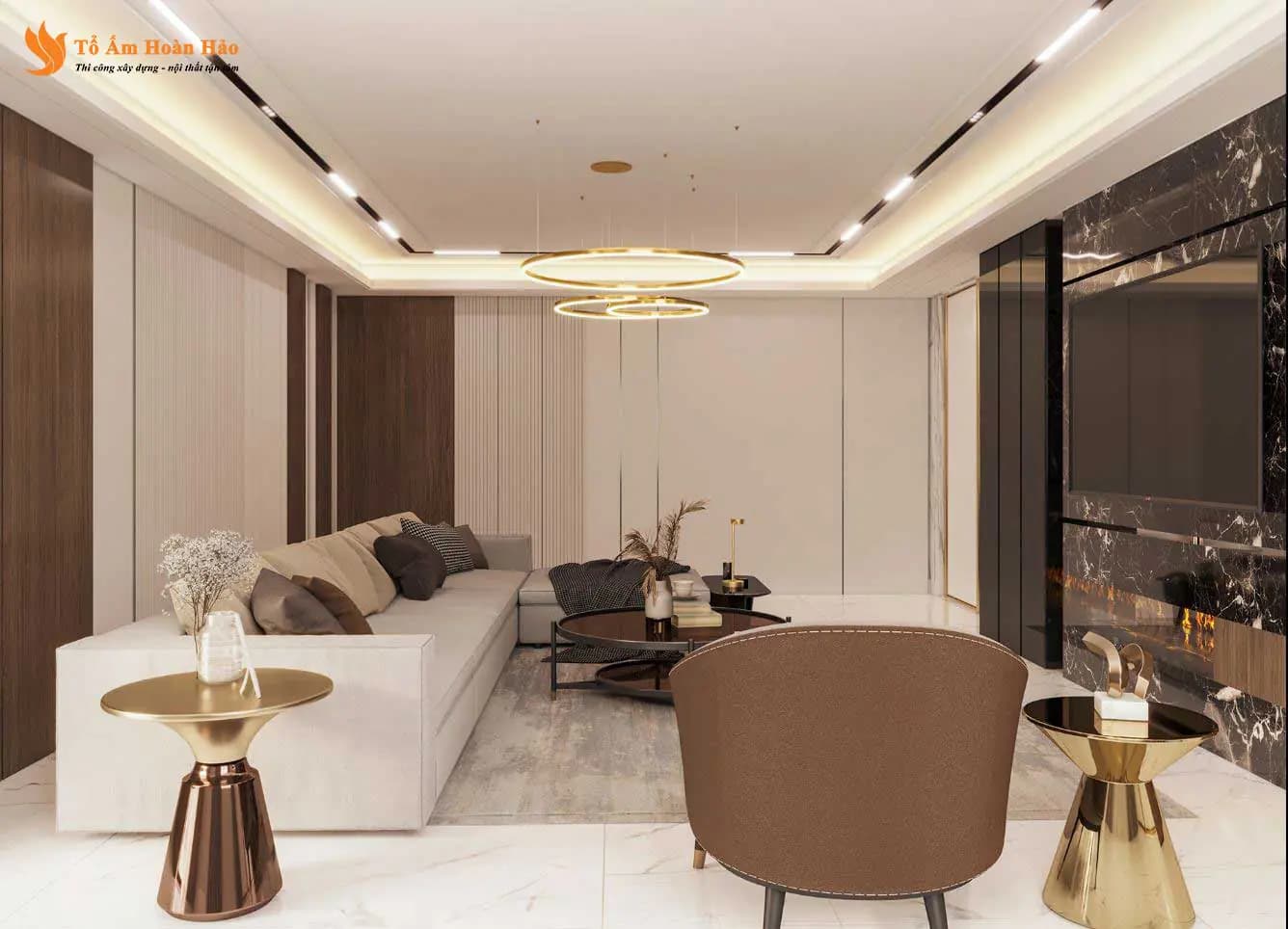 Phối cảnh 08 – THIẾT KẾ NỘI THẤT GỖ ÓC CHÓ VILLA 1500m2 – HÀ NỘI, SANG TRỌNG VÀ ĐẲNG CẤP