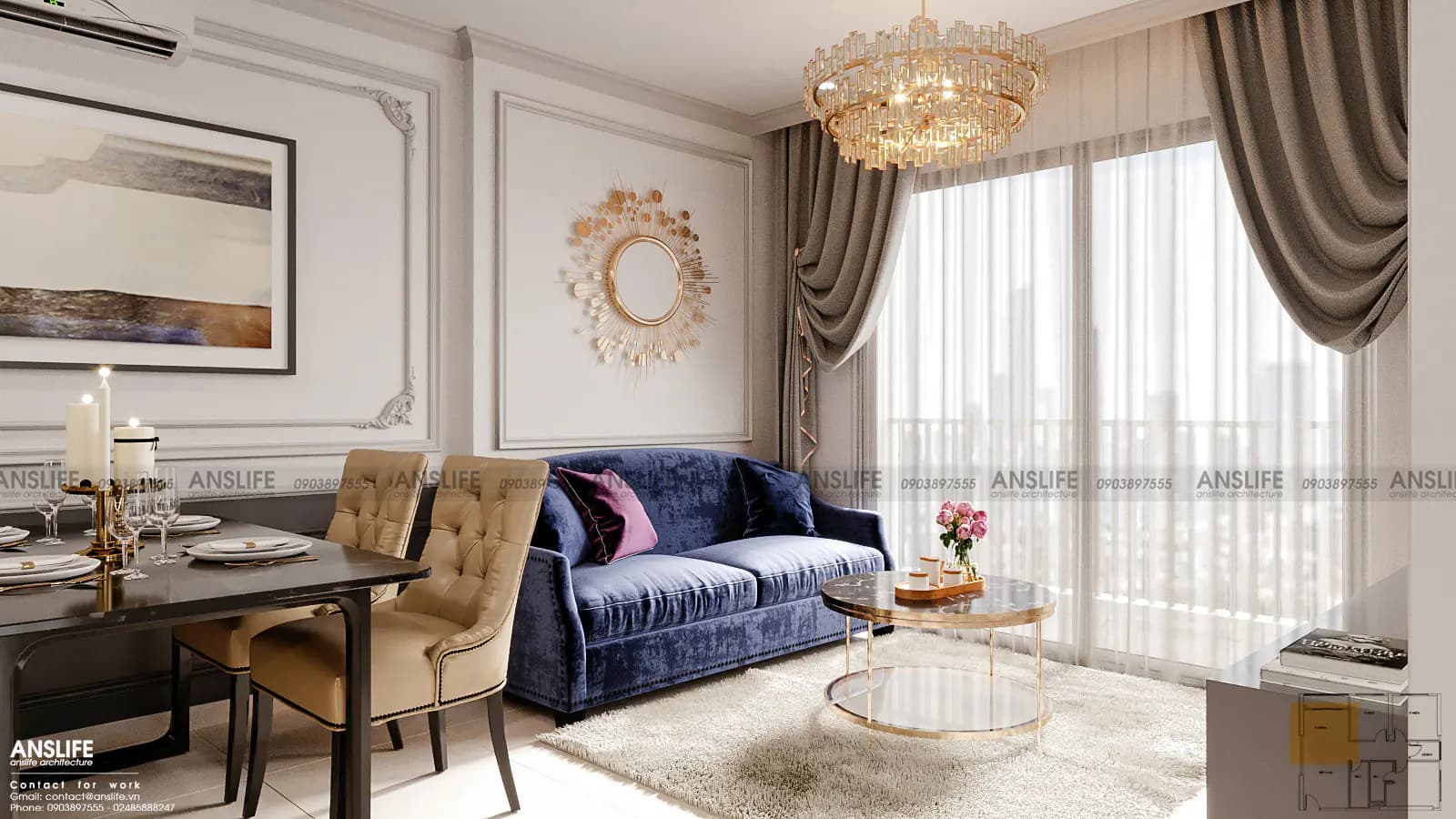 THIẾT KẾ NỘI THẤT PENTHOUSE 280M2 – PHONG CÁCH HIỆN ĐẠI LUXURY