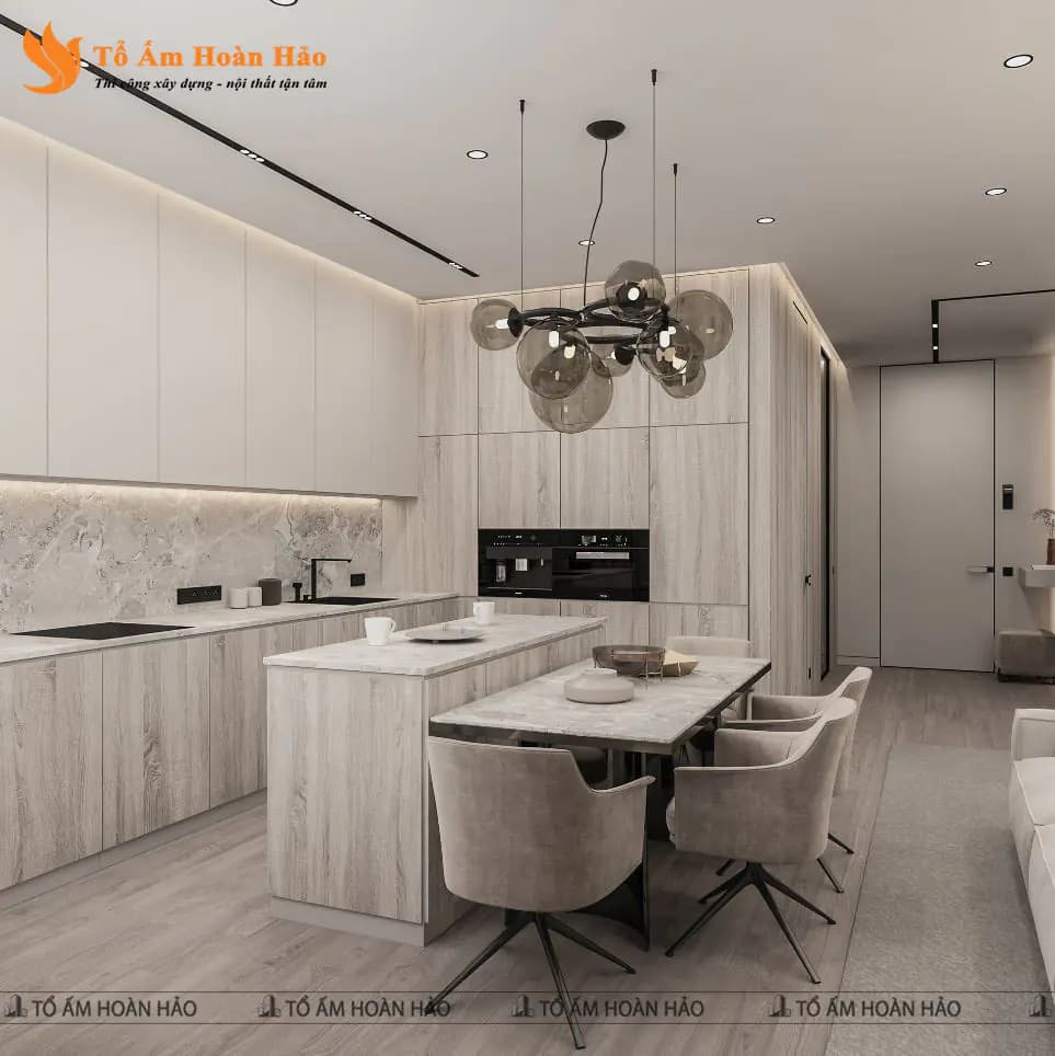 Phối cảnh 08 – TỔNG HỢP 40+ MẪU TỦ BẾP TIỆN NGHI “VẠN NGƯỜI MÊ” – ĐỪNG BỎ LỠ XU HƯỚNG MỚI NHẤT NĂM 2023