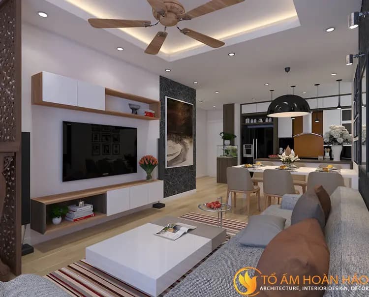 Phong cách thiết kế – Dự án Chị Hiền – Phòng khách & Phòng bếp – Chung cư The One – Khu đô thị Gamuda