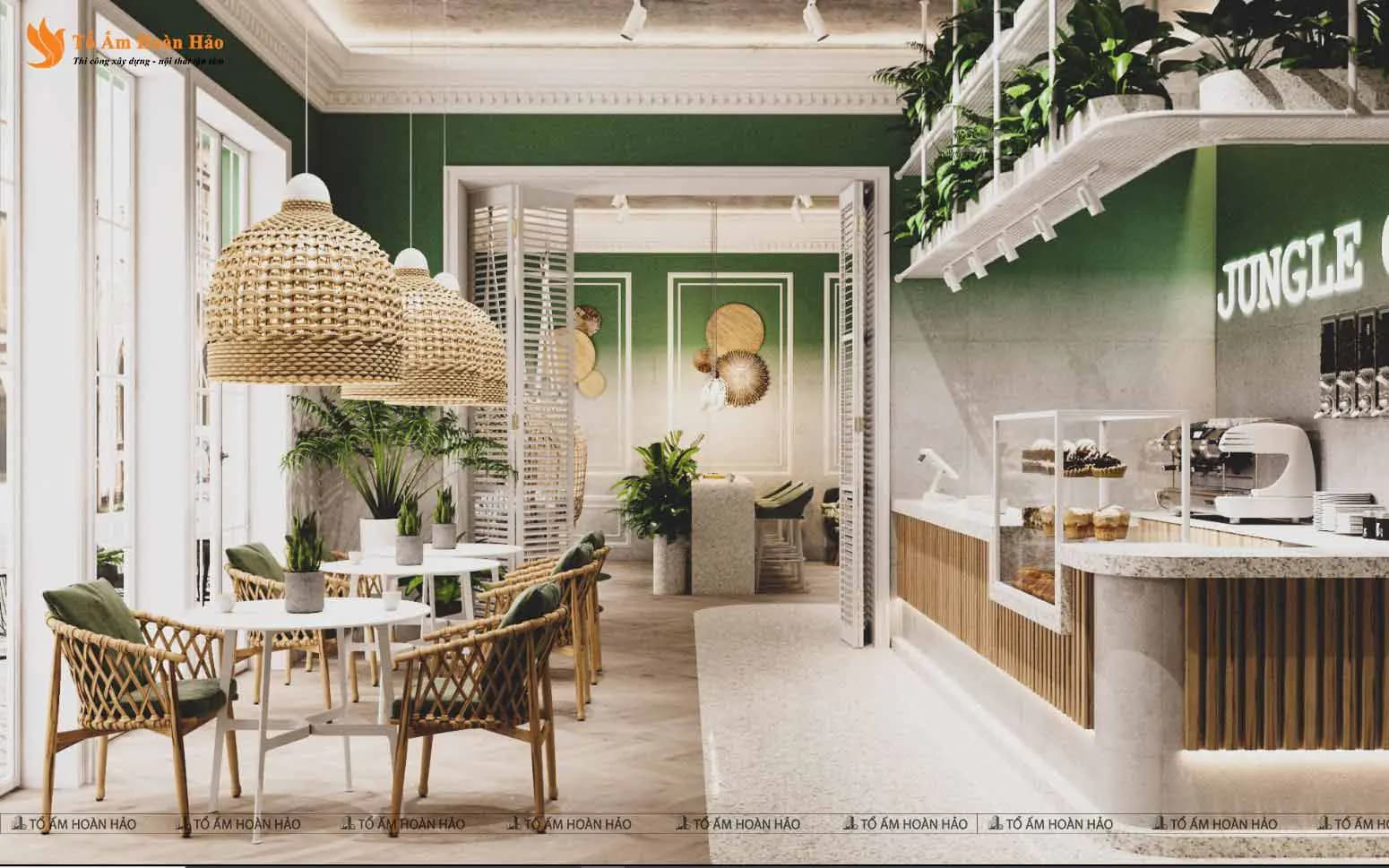 JUNGLE COFFEE – THIẾT KẾ QUÁN CÀ PHÊ 90M2 KHÔNG GIAN XANH MÁT MẮT