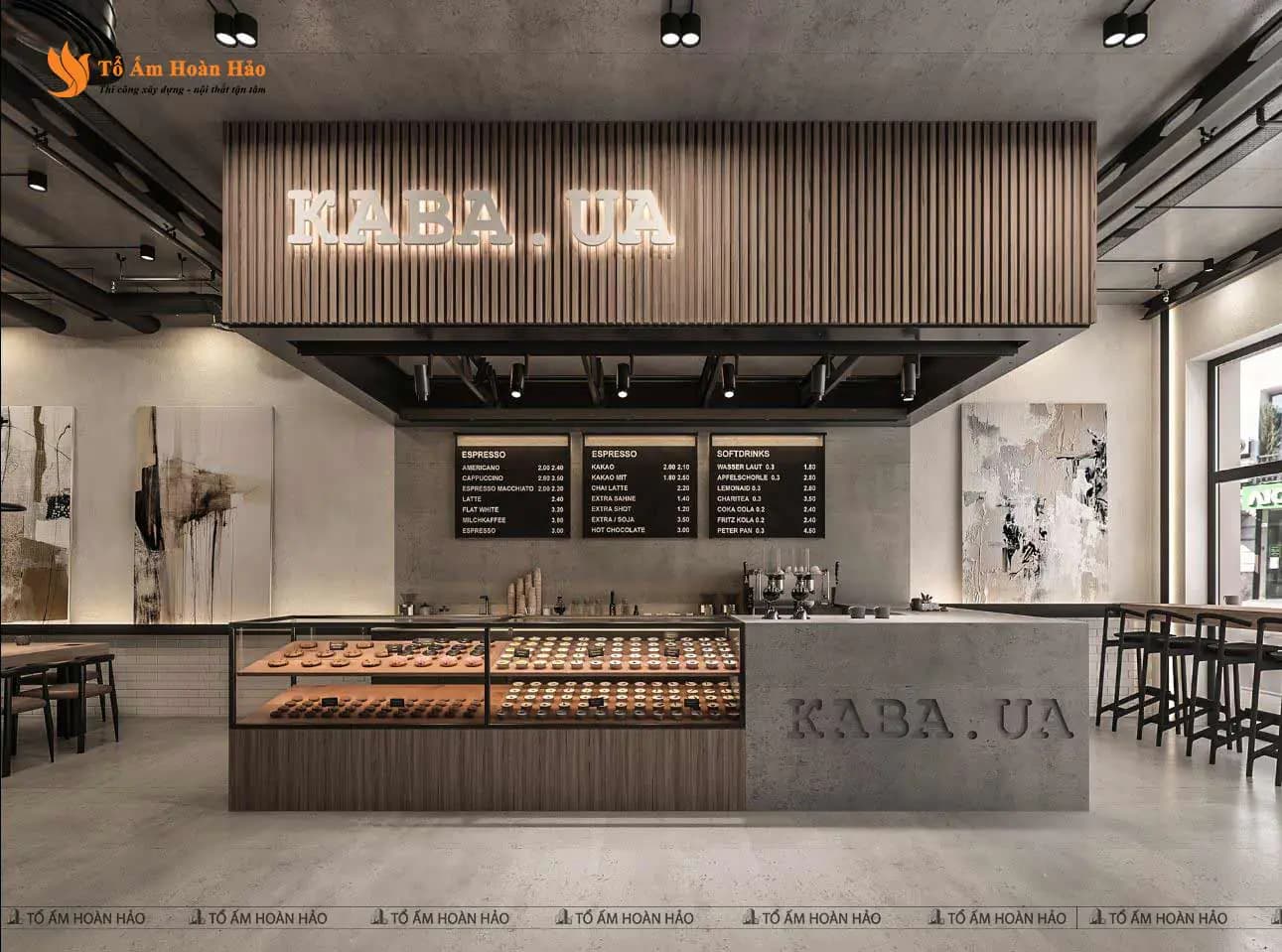 KABA COFFEE – THIẾT KẾ QUÁN CÀ PHÊ 260M2 PHONG CÁCH INDUSTRIAL HIỆN ĐẠI XU HƯỚNG 2023