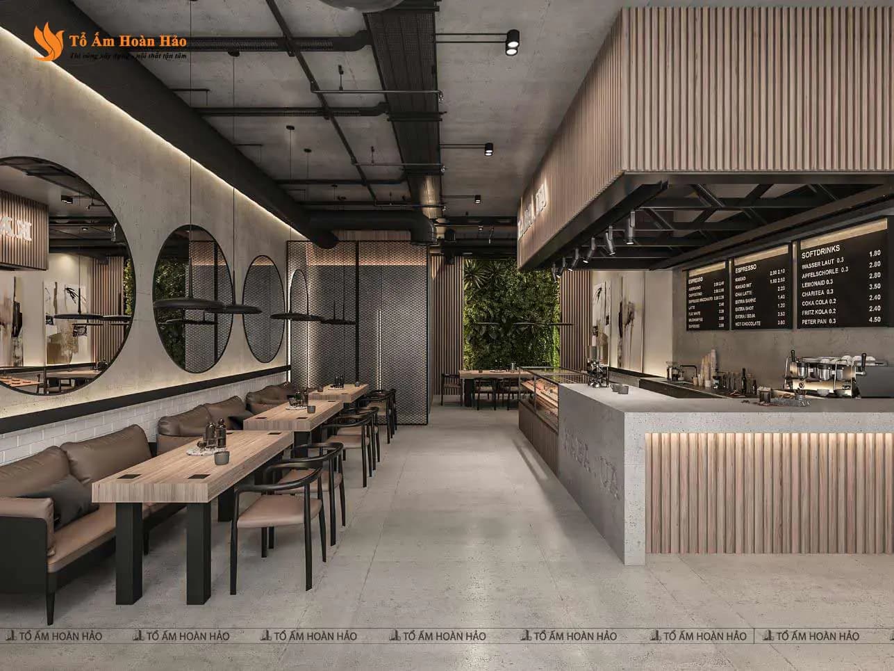Quầy bar – KABA COFFEE – THIẾT KẾ QUÁN CÀ PHÊ 260M2 PHONG CÁCH INDUSTRIAL HIỆN ĐẠI XU HƯỚNG 2023