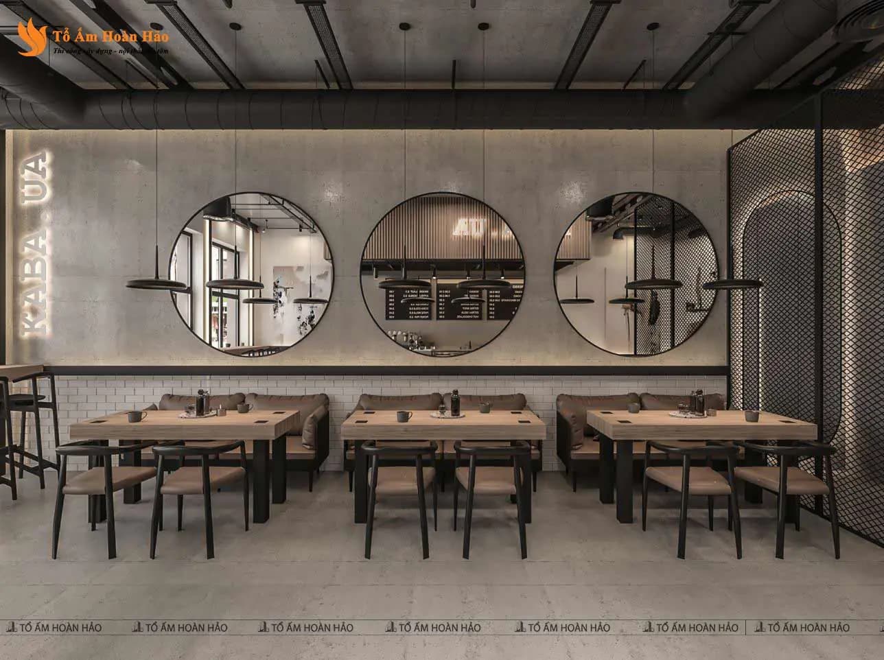 Chi tiết thiết kế nội thất bên trong quán – KABA COFFEE – THIẾT KẾ QUÁN CÀ PHÊ 260M2 PHONG CÁCH INDUSTRIAL HIỆN ĐẠI XU HƯỚNG 2023