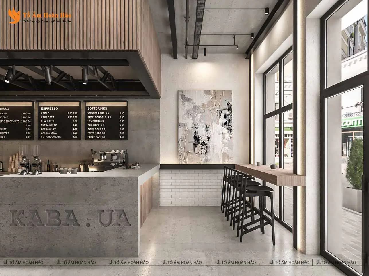 Chi tiết thiết kế nội thất bên trong quán – KABA COFFEE – THIẾT KẾ QUÁN CÀ PHÊ 260M2 PHONG CÁCH INDUSTRIAL HIỆN ĐẠI XU HƯỚNG 2023