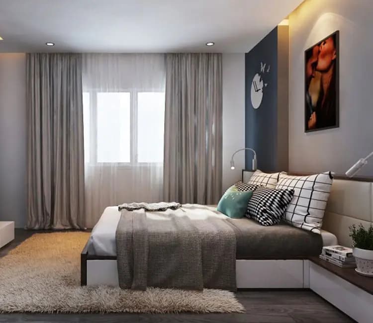 Vật liệu ấm áp – Nội thất chung cư Aqua Spring 113m2 – Chị Đào