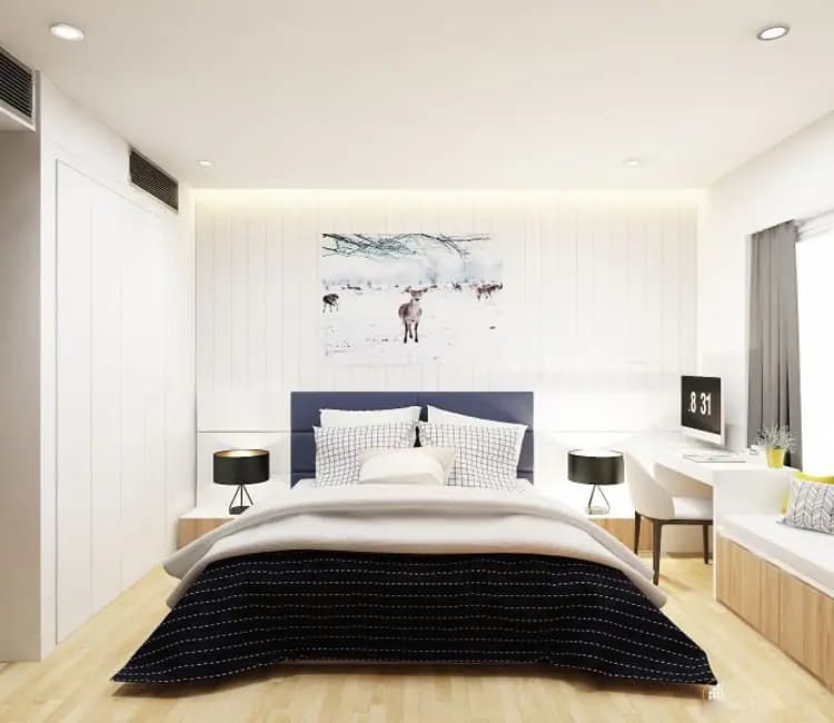 Vật liệu ấm áp – Nội thất chung cư Hanoi Landmark 51 86m2 – Anh Toàn