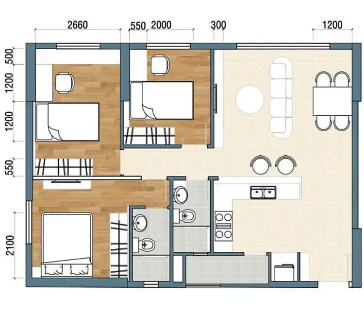 Nội thất chung cư tòa HH2 Trường Chinh 87m2 – Anh Thắng