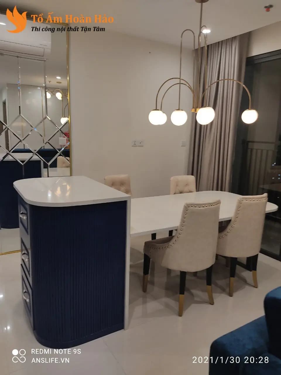 Hình ảnh thực tế phòng khách – Nội thất chung cư Anh Hiếu Vinhomes GrandPark diện tích 72 m2 – Thủ Đức
