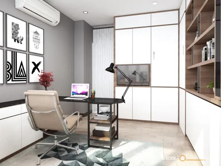 Vật liệu ấm áp – Nội thất chung cư 40m2 FLC – Anh Tùng