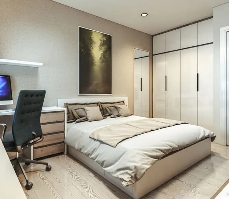 Vật liệu ấm áp – Nội thất chung cư 46m2 Mỹ Đình – Chị Liên