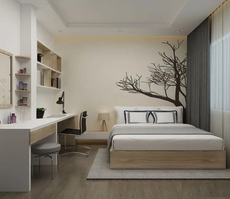 Vật liệu ấm áp – Nội thất chung cư 48m2 Roman Plaza – chị Trang