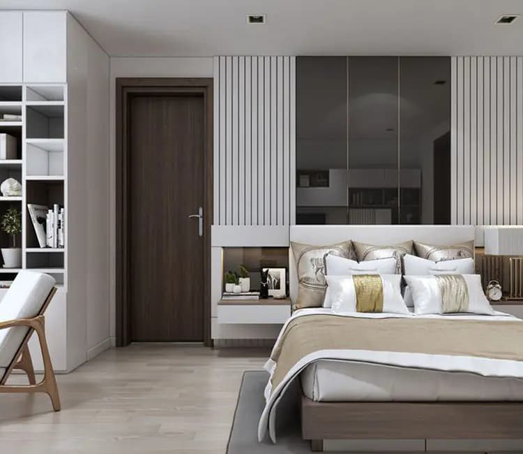 Vật liệu ấm áp – Nội thất chung cư 85m2 Tân Tây Đô – Anh Cường