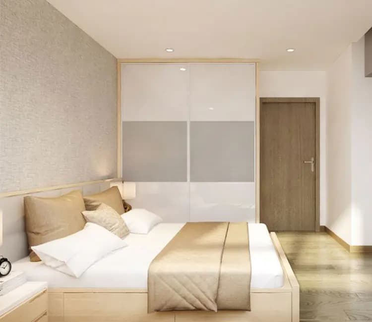 Vật liệu ấm áp – Nội thất chung cư Green Star 100m2 – Chị Bích