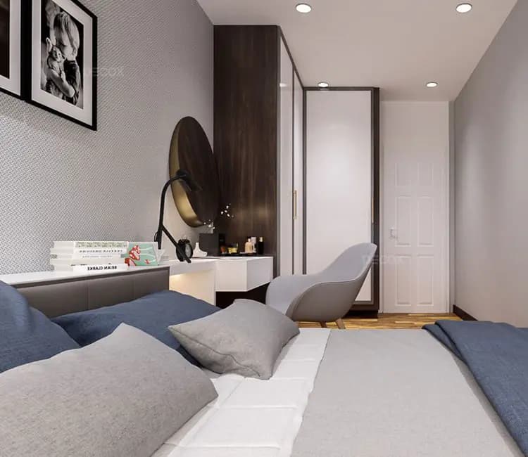 Vật liệu ấm áp – Nội thất chung cư Mandarin Garden 109m2 – Anh Hiển