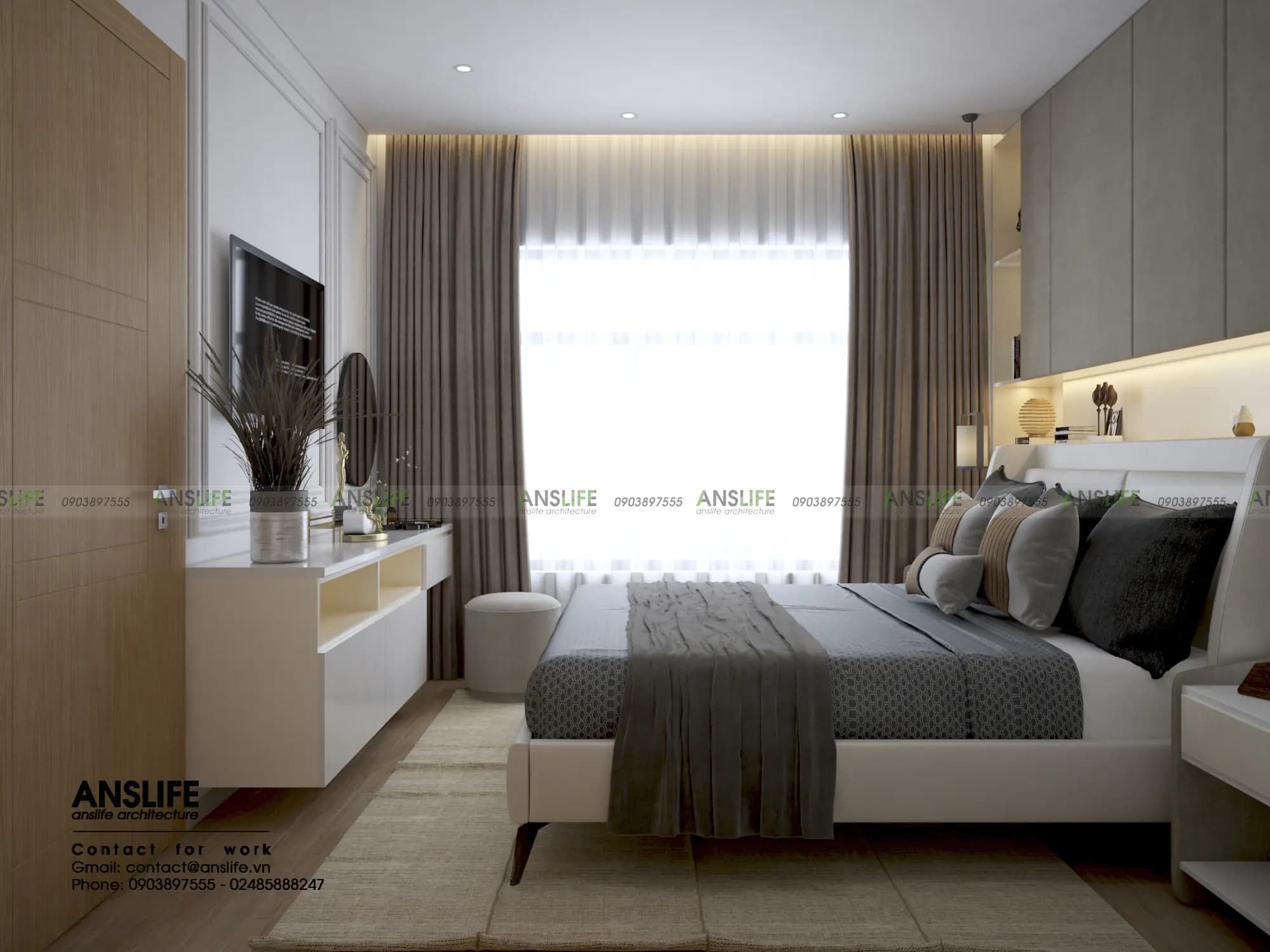 Phòng ngủ master – Căn hộ Vinhomes Grandpark 82m2