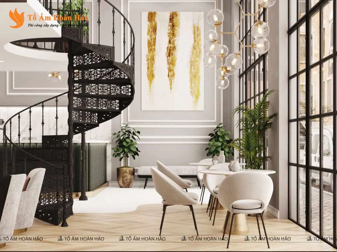 Nội thất tầng trệt – QUÁN CÀ PHÊ PHONG CÁCH CHÂU ÂU – DAILY DOSE 240M2