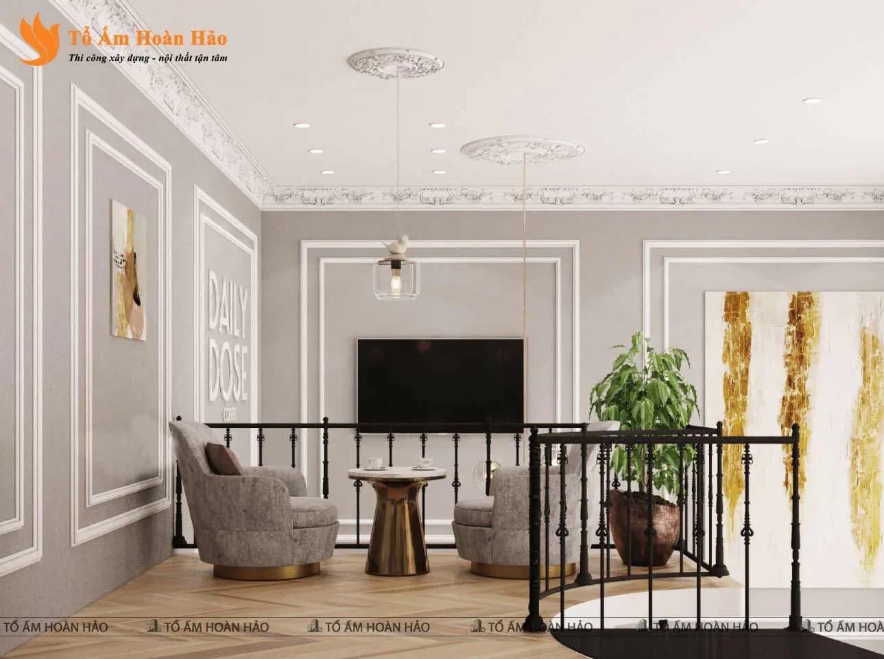Nội thất tầng lửng – QUÁN CÀ PHÊ PHONG CÁCH CHÂU ÂU – DAILY DOSE 240M2