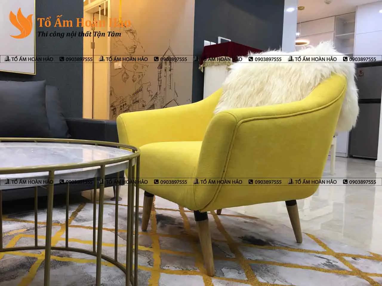 Phòng khách và bếp : – Chung cư 85m2 phong cách Nhật Bản