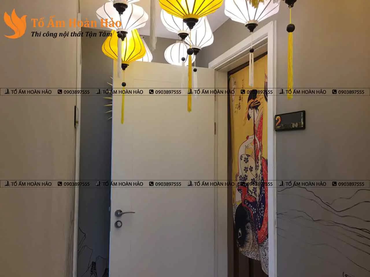 Không gian phòng ngủ master được thiết kế theo phong cách Nhật cổ. – Chung cư 85m2 phong cách Nhật Bản
